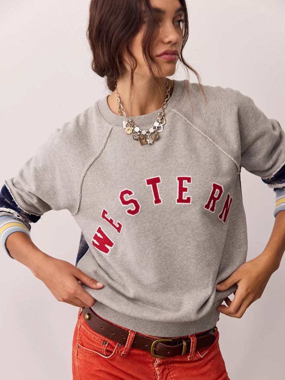 We The Free Western Craft Crew Neck Pullover